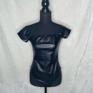 Fashion Nova Leather Bodysuit L